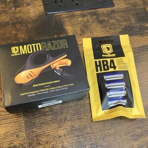 HeadBlade Moto Razor + 4 Blade Shaving Cartridges